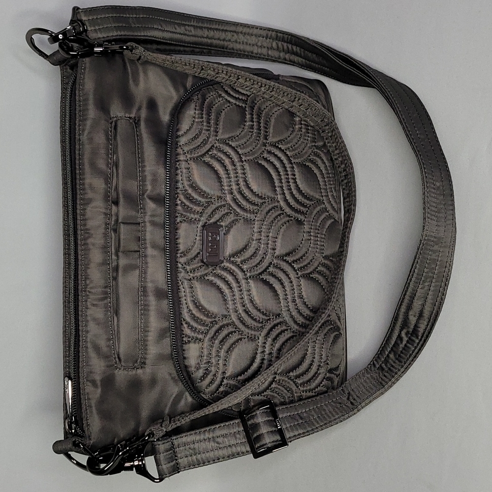 lug Quilted Crossbody Bag in Dark Gray